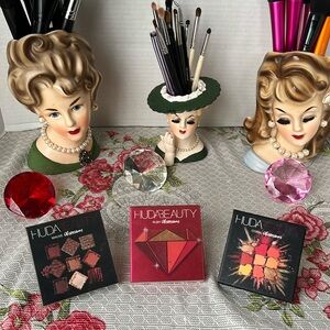 Lot Of 3 Huda Beauty Eyeshawdow Palettes  MAUVE-RUBY-CORAL OBSESSIONS